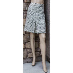 Vintage Tory Burch Black & White Tweed Mini Skirt Size 8 Excellnt